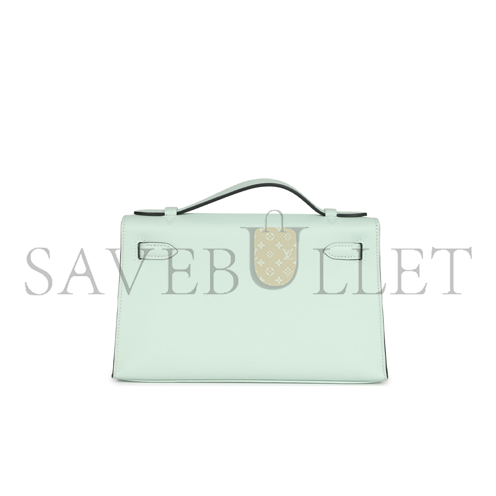 H**mes master kelly pochette vert bubble green swift palladium hardware (22*14*7cm)